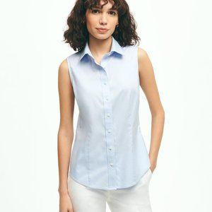 Brooks Brothers Light Blue Supima® Cotton Sleeveless Dress Shirt